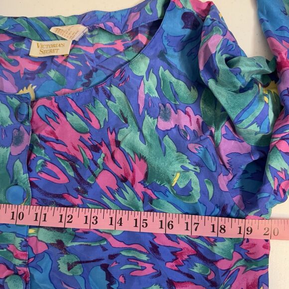 Victorias Secret Vintage Gold Tag Floral Silk Dress Size Medium 90s Mom Look - Picture 5 of 7